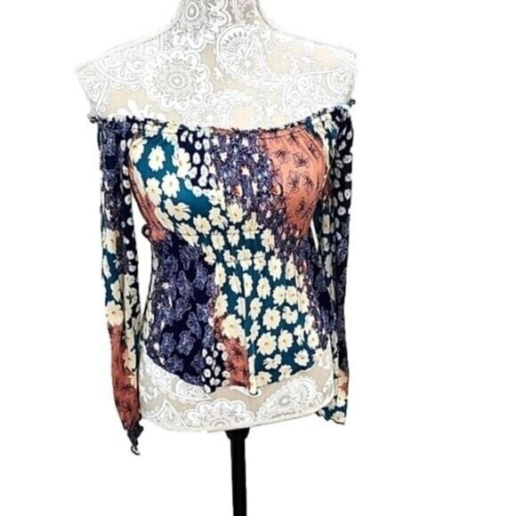 Urban Outfitters Multicolored Floral Scoop Neck Top Women's Small - Picture 2 of 6